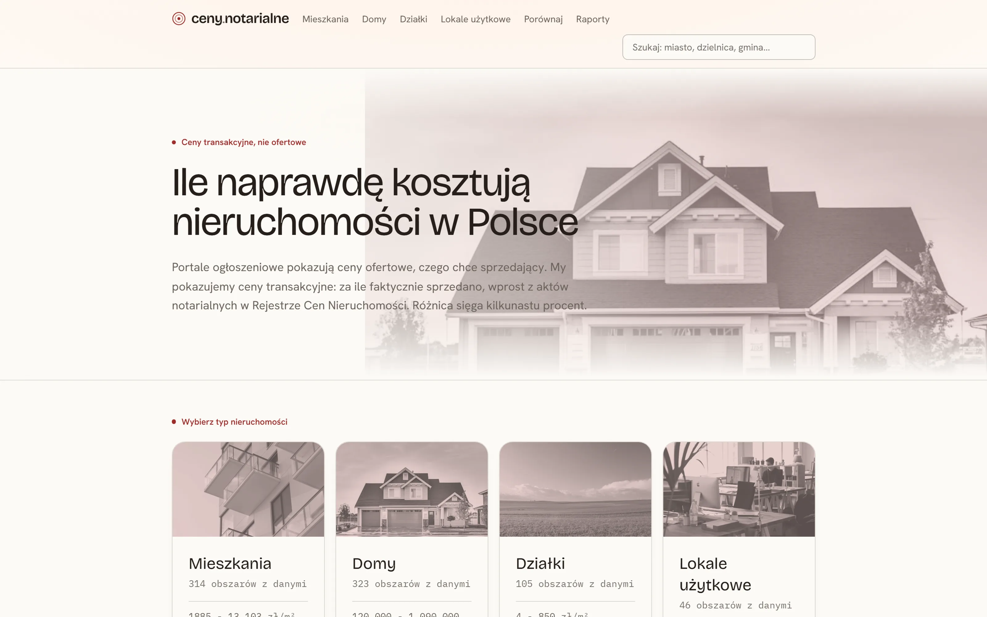 Portal cen transakcyjnych nieruchomości