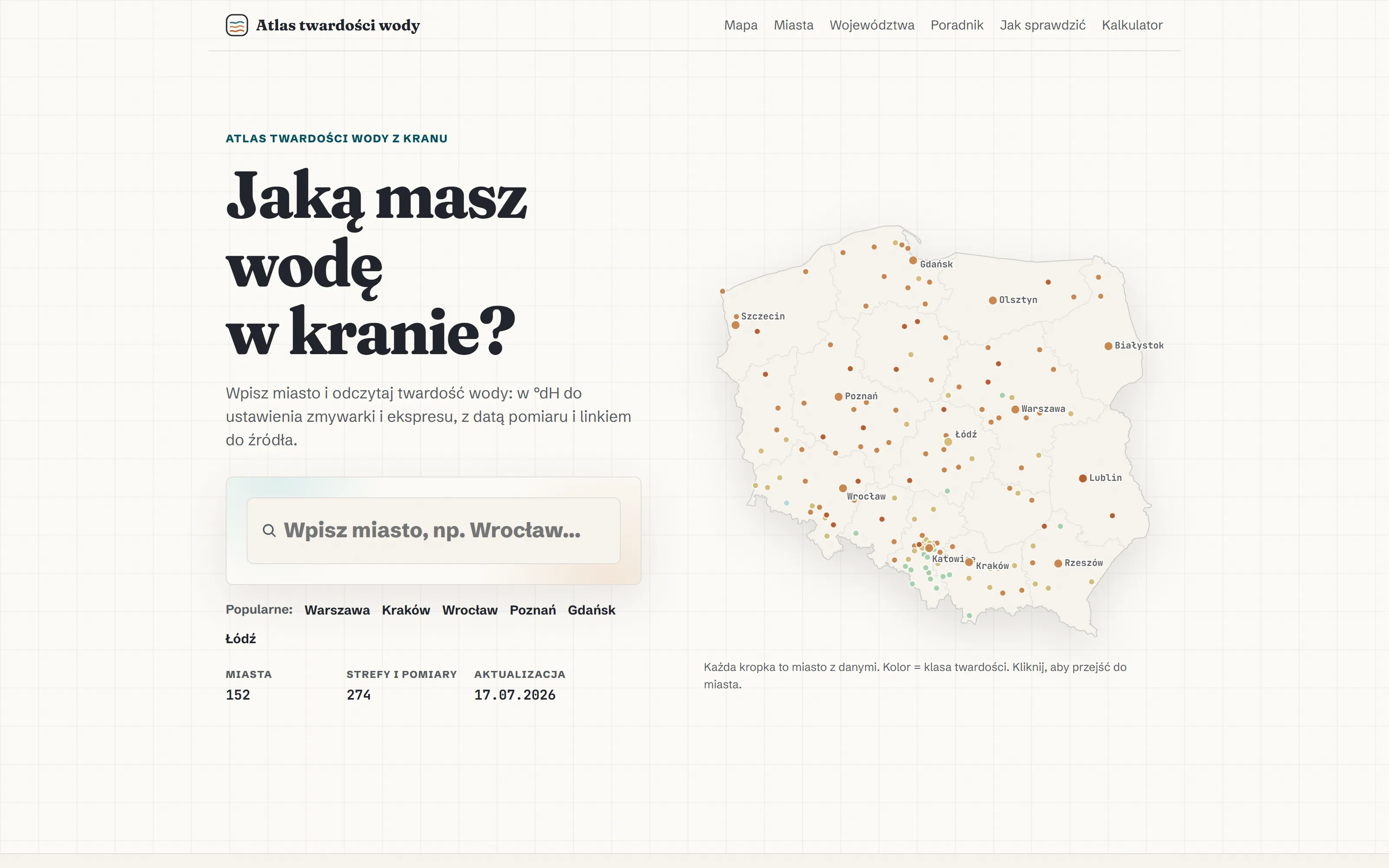 Atlas twardości wody w Polsce